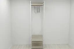 Шафа Гардероб Уні секція 1 серії Конект Ferrum-decor 220x60x50см Білий метал ДСП Дуб Сонома 32 мм (FRD-104509)