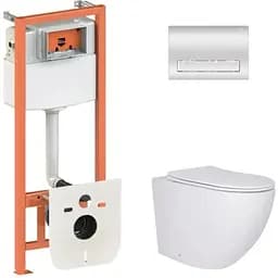 Набір Q-tap Nest 4 в 1 підвісний унітаз Robin Ultra Quiet 520x365x365 + комплект інсталяції QT13332381AW47504