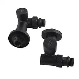 Набір кутових кранів Solomon TEN 7777 1/2" з американкою Black 30412 - мініатюра 4