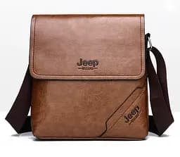 Сумка чоловіча через плече планшет крос-боді Jeep Світло-коричнева (684СК)