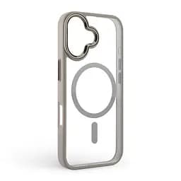 Чехол Apple iPhone 16, Unit MagSafe, серый, прозрачный, магсейф, противоударный, магнитный, панель-накладка с поддержкой MagSafe, с поддержкой беспроводной зарядки, TPU+PC, защита всего корпуса, ударопрочный, ArmorStandart (ARM78703) - мініатюра 2