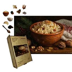 Дерев'яний фігурний пазл Святкова Кутя, А1, Картонна коробка 500+ елементів