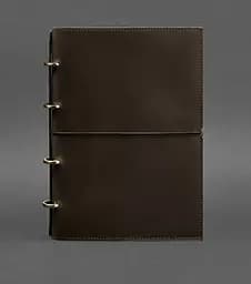 Шкіряний блокнот А4 на кільцях (Софт-бук) 9.0 в м'якій обкладинці темно-коричневий Crazy Horse