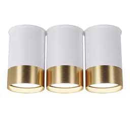 Точковий спот BP Black/White Gold трійний, PikArt арт. 25606 Золотий/білий 1