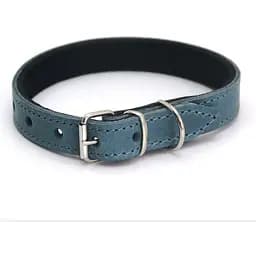 Ошейник для собак Zoo-hunt кожаный с неопреном О деликат синий 1,2/20-25 см