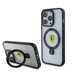 Чехол Ferrari Ring Stand MagSafe для iPhOne 15 Pro Max Черный/прозрачный (57983116751)