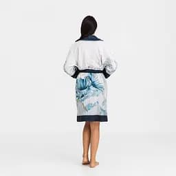 Халат жіночий з плюшевого велюру ексклюзивний Flower 18292 2XL-3XL - мініатюра 4