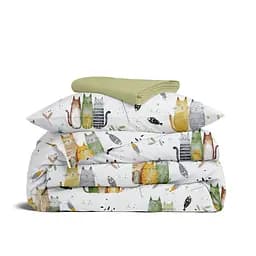 Дитяча постільна білизна Cosas FOREST CATS CS3 110х140см (ForestCats_78Olive_140)