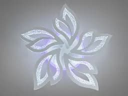 Люстра стельова LED Diasha 2455/5WH, 80W, 3200K-6500K, білий метал, сучасний стиль, з пультом, диммером, підсвіткою - мініатюра 2