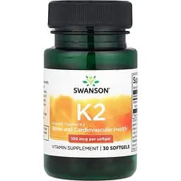 Вітамін K-2 Swanson Vitamin K-2 100 мкг 30 таблеток