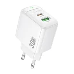 Мережевий зарядний пристрій Borofone BAS45A Potential PD30W+QC3. 0 charger(EU) білий - мініатюра 2