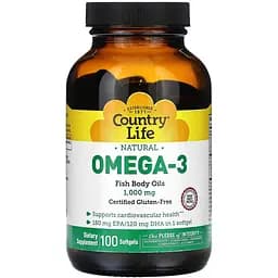 Омега 3 Country Life 1000 мг 100 капсул