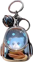 Брелок подвеска Котик в сумке светящийся 10 см