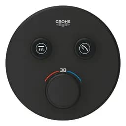 Термостат прихованого монтажу з двома кнопками керування Grohe Grohtherm SmartControl 29507KF0, Чорний матовий - мініатюра 3