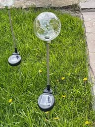 Садовий світильник 2 шт SunLamp 10501 на сонячній батареї куля 20см 20 LED тепло-біле світло - мініатюра 6