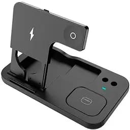 Зарядка Qi 4in1 Wireless Charger JYD-WC132 5-15W Watch/AirPods/Pencil/Phone чорна