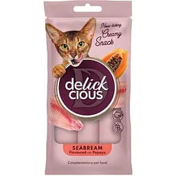 Ласощі для котів Delickcious крем дорада з папая 4 шт. х 15 г
