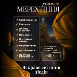 Гірлянда-штора Місяць та зірки розмір 3*0,9 м 12 фігур, синій GarlandoPro WYF11BL - мініатюра 4