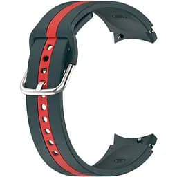 Ремешок для Samsung Galaxy Watch 5 44mm - темно-зелено-красный ширина крепления 20мм силикон Watchbands D2 (W17-2WB62443614)