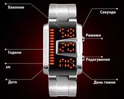 Чоловічий оригінальний годинник Skmei 1179 (Сріблястий) - мініатюра 4