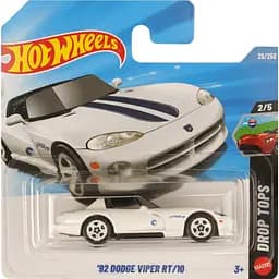 Базова машинка Hot Wheels Drop Tops 92 Dodge Viper RT/10 біла (5785) JJM01-N521