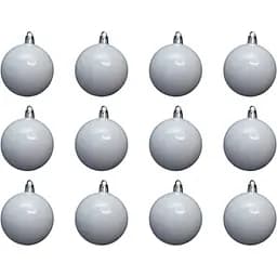 Набір ялинкових куль Linhai 12 шт D6 см білий глянець пластик (892067)