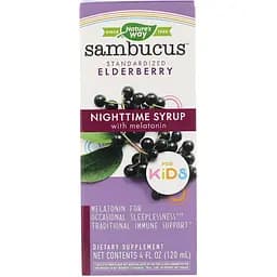 Бузина для детей Nature's Way Nighttime Syrup with Melatonin ночной сироп с мелатонином 120 мл