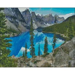 Алмазная мозаика Strateg ПРЕМИУМ Горное озеро без подрамника размером 40х50 см (ZAV4050-29)