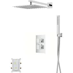 Душова система Corsan Ango 25 хром з термостатом + BOX прихованого монтажу ZA25TCH, Хром