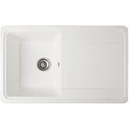 Гранитная кухонная мойка Romzha Regula 76 Biela (102) с крылом