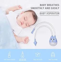 Механічний дитячий аспіратор у футлярі для немовлят Mumlove Блакитний - мініатюра 8