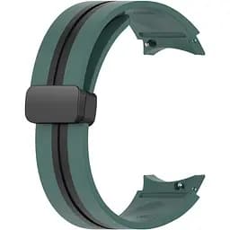 Браслет Cls-line-black для Samsung Galaxy Watch 5 - темно-зелено-чорний ширина кріплення 20мм силікон Watchbands (W36-3WB12227561)