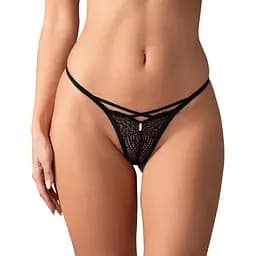 Трусики-стринги Obsessive Iliosa L/XL (черный)