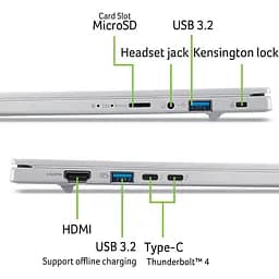 Ноутбук Acer Aspire 14 AI A14-53M-517X з процесором Intel® Core™ Ultra 5 226V pana la 4.5GHz, 14", WUXGA, 120Hz, IPS, 16GB LPDDR5X RAM, 512GB SSD, Intel® Arc™ графік - мініатюра 12