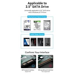 Кишеня зовнішня Vention 2.5" HDD/SSD USB 3.0 Micro-B Black (KPAB0) - мініатюра 9