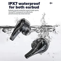 Бездротові Bluetooth навушники TWS H3S, з індикатором зарядки, сенсорами і водонепроникним корпусом Чорні - мініатюра 7