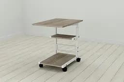 Стол приставной Ferrum-decor Адан 62x40x60 металл Белый ДСП Дуб Дуб Сонома Трюфель 16мм (FRD-102495)