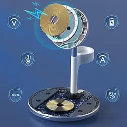 Магнітний бездротовий зарядний пристрій Choetech 3in1 Magnetic wireless charger station for iPhone (T586-F) - мініатюра 2