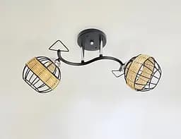 Потолочная люстра на 2 плафона 91179A/2 черный+хром