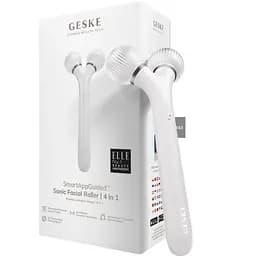 Електронний звуковий ролик для обличчя GESKE Sonic Facial Roller 4 в 1 білий