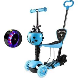Самокат дитячий Scooter 3-колісний 5 в 1 FYS-2864 блакитний - мініатюра 3