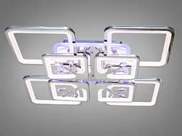 Стельова LED-люстра Diasha 8157/4+4HR 190W, 60x60x12 см, 3 кольори світла, диммер, пульт - мініатюра 4