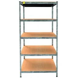 Металлический стеллаж Emby Light Series 5 полок ДСП до 100кг (размер 2400х900x600) Оцинкованный