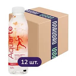 Упаковка води Aquarte Енергія з екстрактом гібіскусу та гуарани зі смаком гранату 6 л (500 мл х 12 шт.)