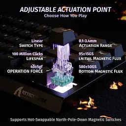 Ігрова магнітна клавіатура Attack Shark X68 / Дротове підключення / Magnetic Switch / Black - мініатюра 4