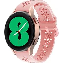 Ремінець для Samsung Galaxy Watch 4 44mm - рожевий ширина кріплення 20мм силікон Watchbands Flower (W14-2WB61281136)