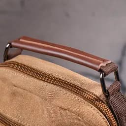 Невелика чоловіча сумка із щільного текстилю 21226 Vintage коричнева - мініатюра 9