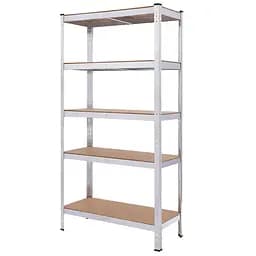 Стелаж металевий БОНА Оптіма 180х90х40 см 5 полиць МДФ Цинк (371903)