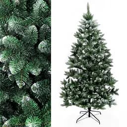 Ялинка штучна Hvoya Elegant 180 см на металевій підставці зелена з білими кінчиками