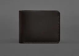 Кожаное портмоне 4.4 (с зажимом) темно-коричневое краст